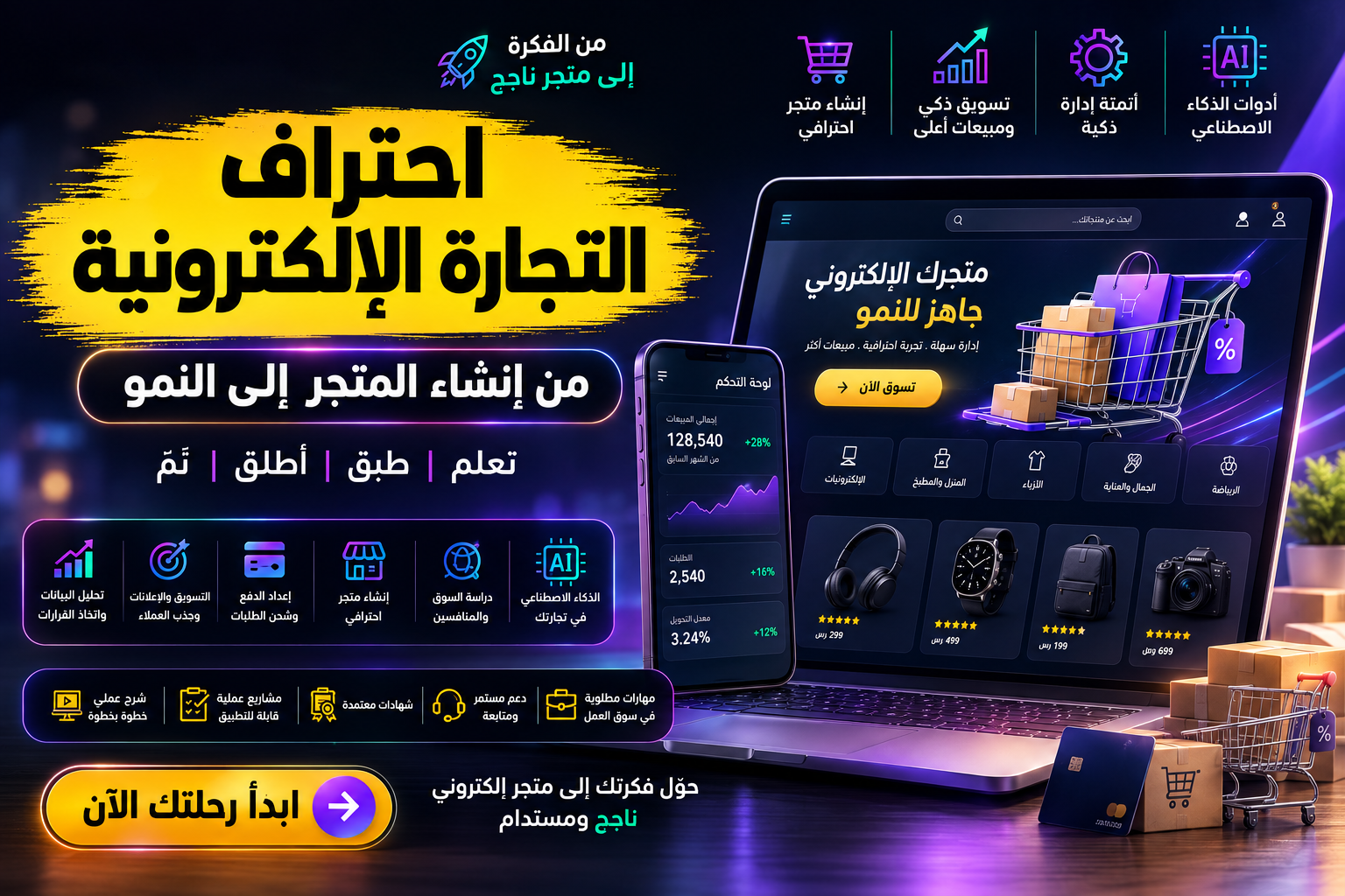 احتراف التجارة الإلكترونية: بناء وإدارة ونمو متجرك بالتحول الرقمي