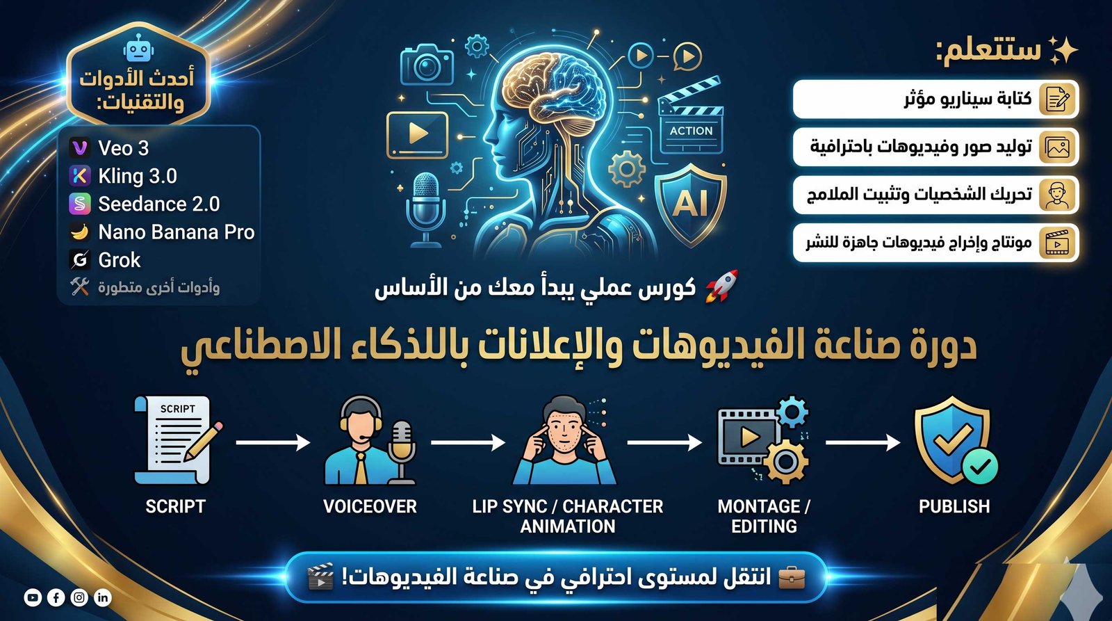 كورس أحترافي صناعة الفيديوهات بالذكاء الاصطناعي والعمل الحر